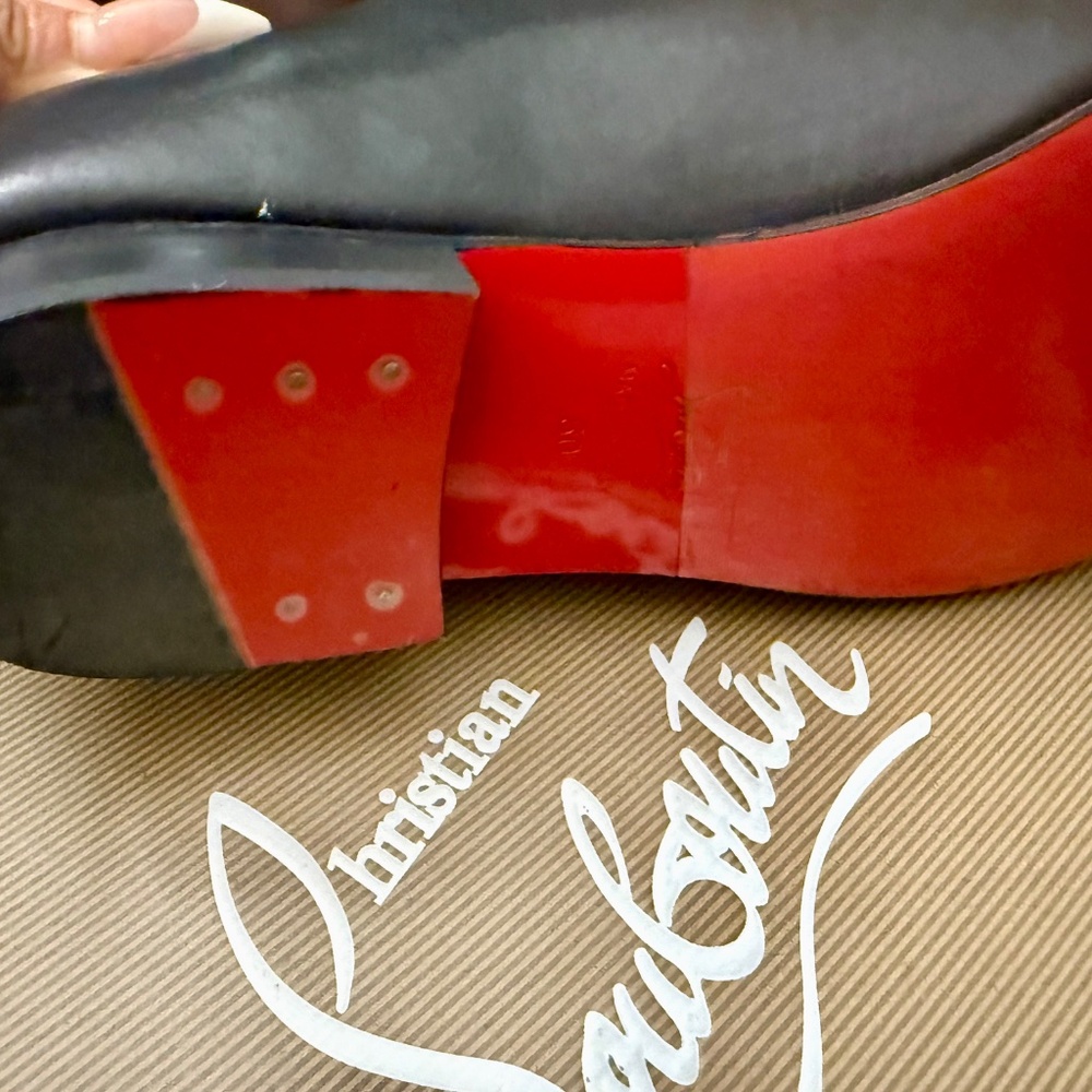 NEW/AUTHENTIC - Christian Louboutin Luxury Men’s Black Leather Dress Shoes - Picture 9 of 17